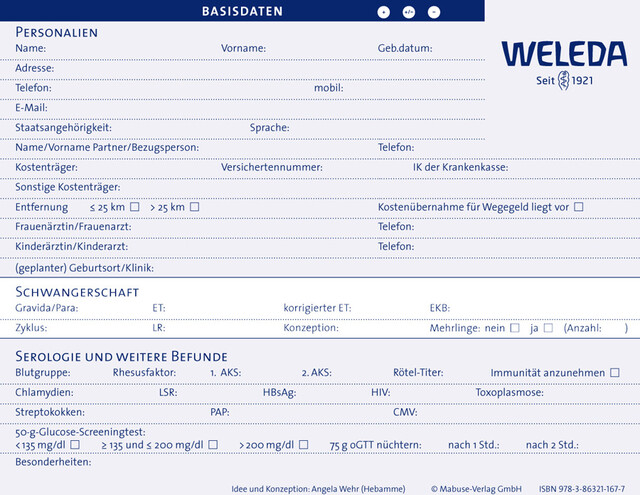 Weleda Hebammen Karteikarte Mabuse Verlag