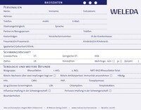 Mabuse Weleda Hebammen-Karteikarte