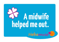 Hebamuse Postkarte Midwife helped me out